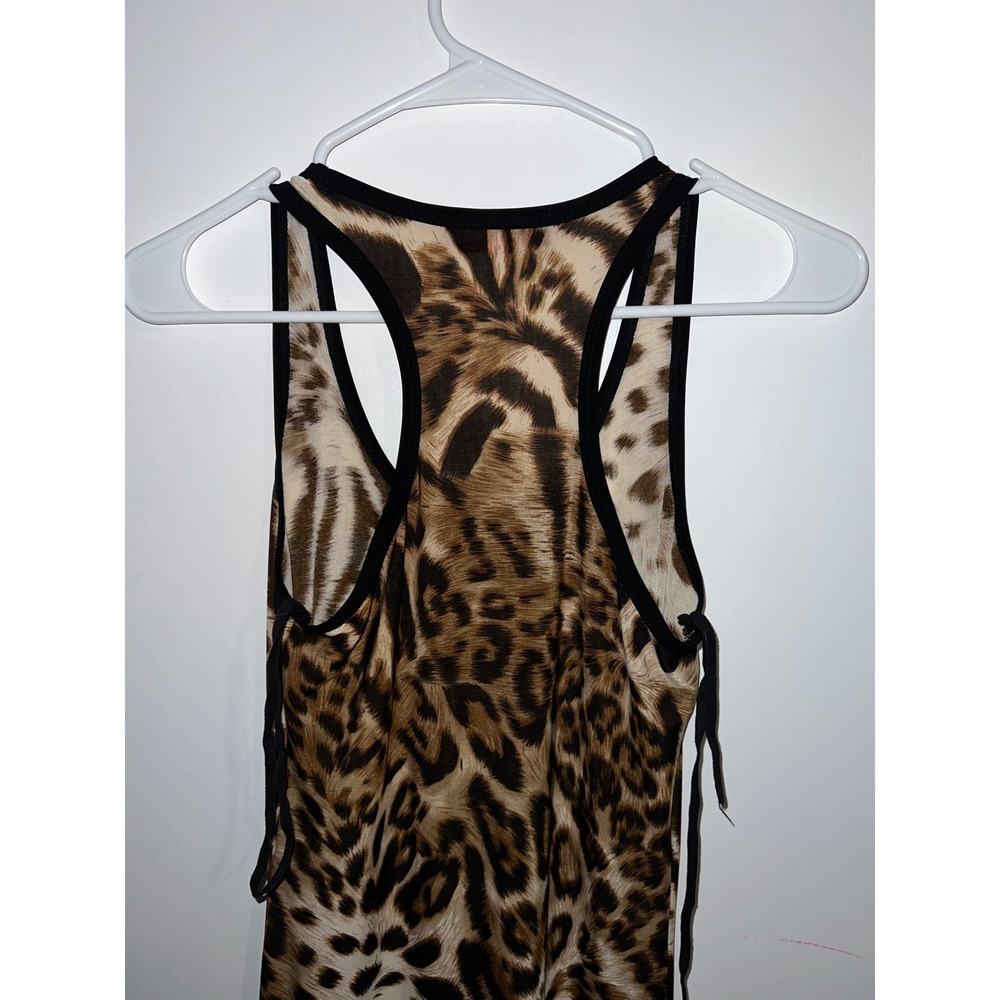 Body Central Womens Leopard Print Racerback Maxi Dress Brown Black Size Small - Picture 5 of 6
